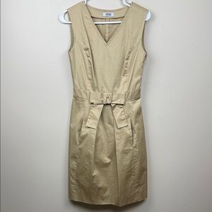 MOSCHINO  Beige V neck bow details sleeveless Midi Dress Vguc